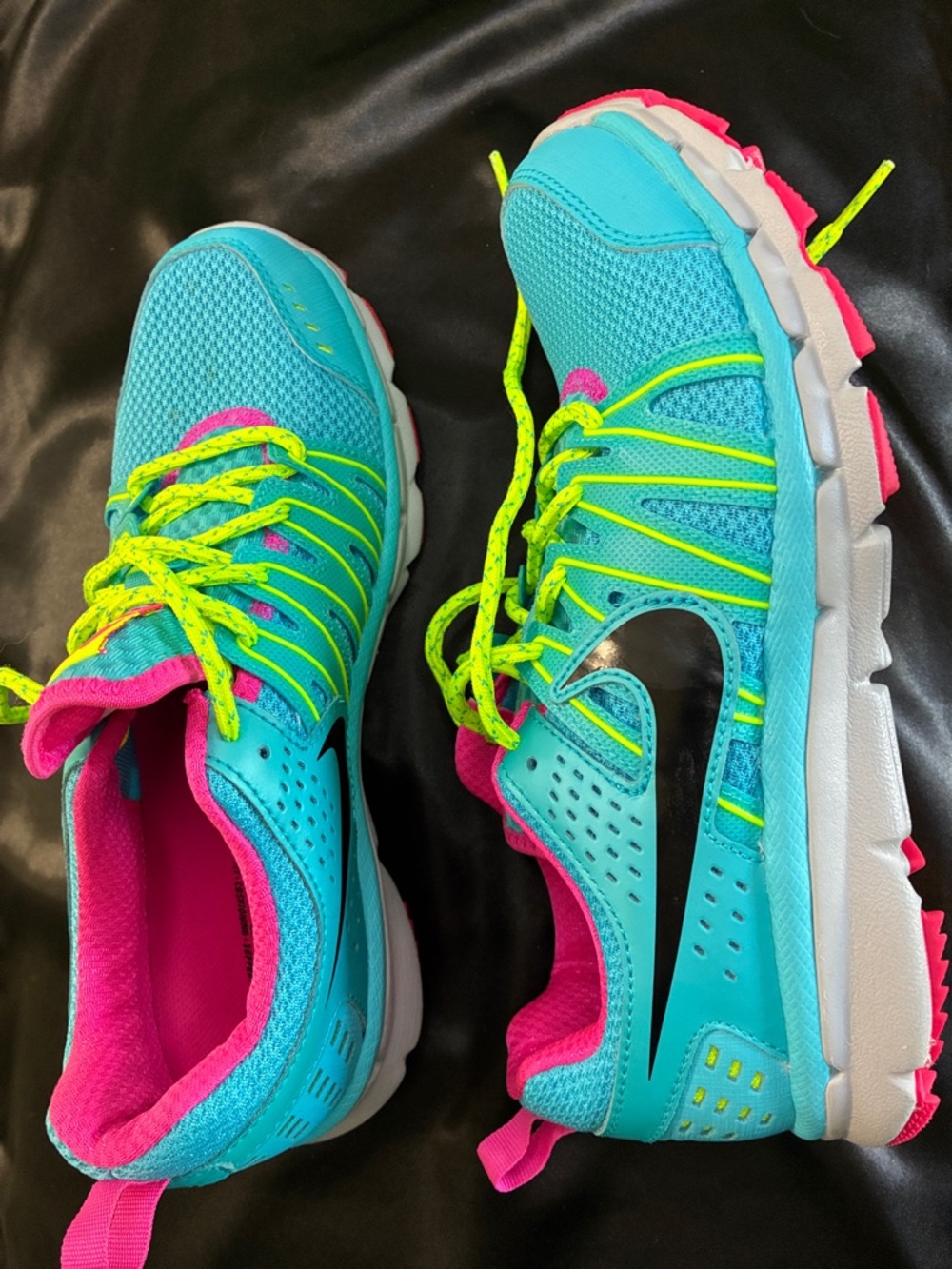 Nike Flex Trail Women's Turquoise, Neon Yellow and Pink Athletic Shoes